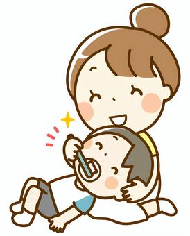 仕上げ磨き